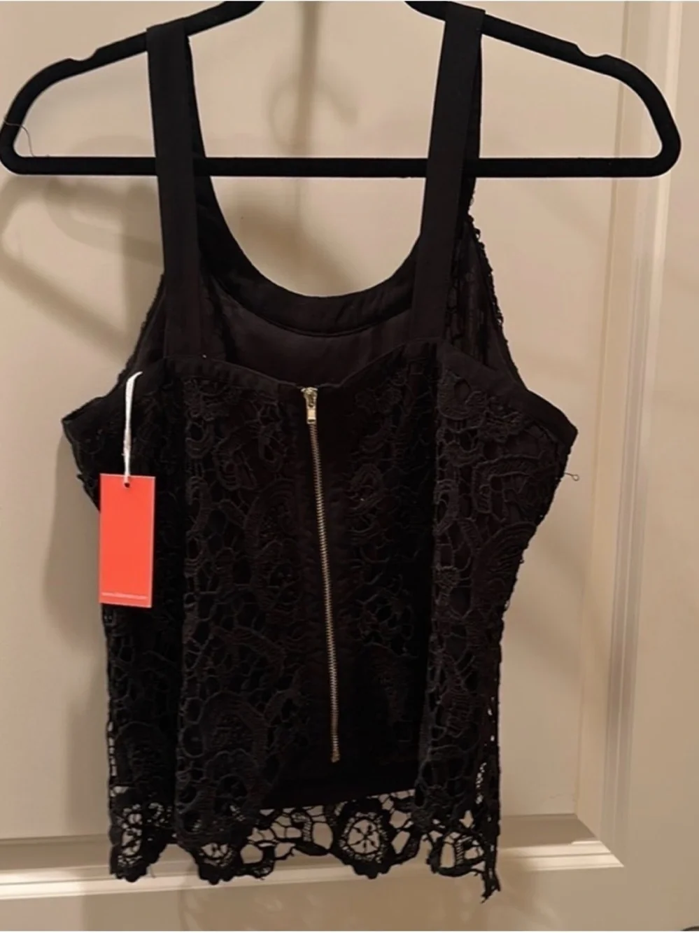 Lulumari Black Crochet Crop Top with Multicolor Embroidered Yoke